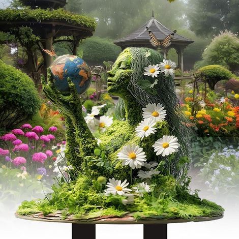 Troll de l'herbe verte en acrylique, piquets de jardin, statue extérieure résistante aux intempéries, décoration de cour et jardin (1/5)
