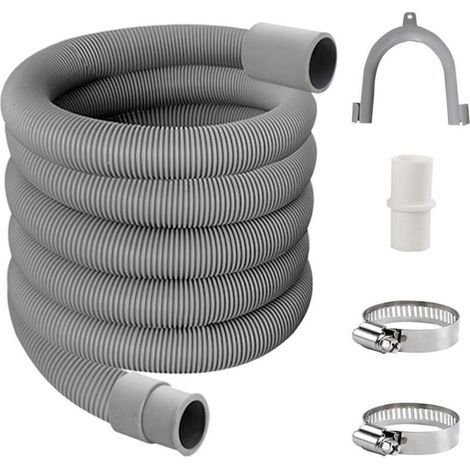 Tuyau de Vidange,Kit de Rallonge Machine a Laver,Uyau D'évacuation Lave Linge,Flexible D'évacuation Universel,Tuyau D'évacuation D'eau,Tuyau de Machine à Laver（3m). (1/4)