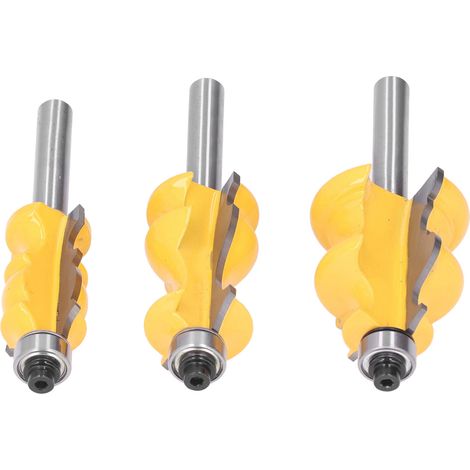 Set mit 3 Profilfräsern für Oberfräsen, Holzformmesser, Holzbearbeitungszubehör, 8-mm-Schaft, Schnitzwerkzeuge. (1/5)