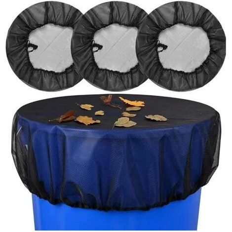 Rain Barrel Net Diameter 80cm, 3 Pieces Protective Net with Drawstring, Anti-Mosquito and Animal Cover for Rainwater Collector (1/4)