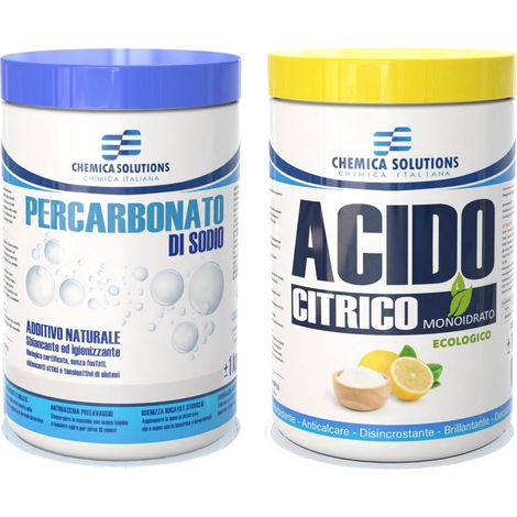 Acido Citrico Monoidrato  1 KG + Percarbonato di Sodio 1 KG