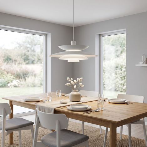 Lámpara Colgante Oiz Moderna E27 Ø48cm con Tulipa Metálica y Detalles Dorados (1/5)