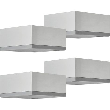 4er Set Möbelfüße MOTEL 65 x 65 mm Höhe 30 mm Silberoptik eloxiert (1/2)