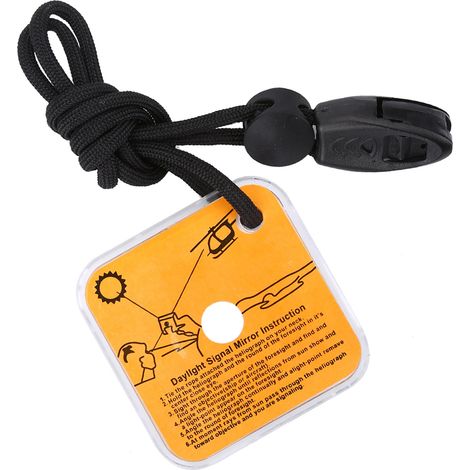 Miroir de survie réfléchissant pour signalisation d'urgence et activités de plein air (1/5)