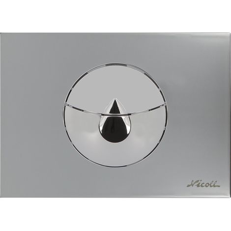 Plaque de déclenchement GOUTTE - double débit - Chromé brillant - Nicoll (1/3)