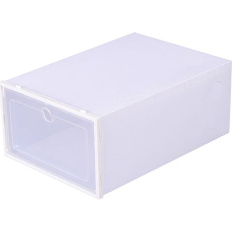 Boite A Chaussures - Plastique Transparent - Design Coeur Avec Couvercle Basculant - Blanc Laiteux - Petit Format - 1 Unite (1/5)