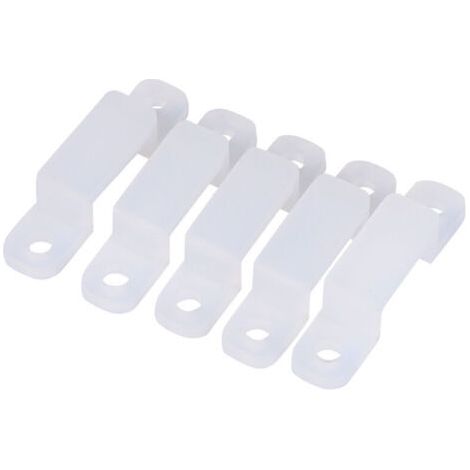 100 Stück Lichtleisten-Clips, LED-Lichtleisten-Befestigungsschnalle mit Silikonclip, Lichtleisten-Montagehalterungsclip mit Schrauben, 10 m 5050/5630/3528 LED-Lichtleiste FLITI