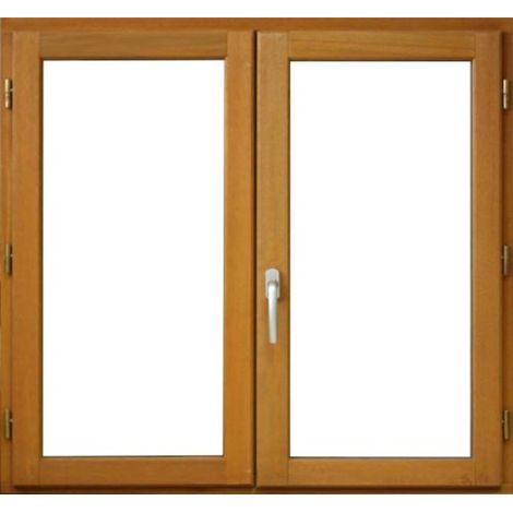 Gd Menuiseries – Fenêtre en meranti 2 vantaux H75 x L100 cm – Vitrage isolant 4/16/4 avec gaz argon – Traitement FIH pour protection durable (1/5)