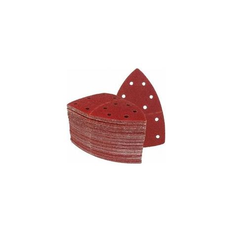 Lot de 50 Feuilles Abrasives Triangles Papier Ponçage de 105 x 152 mm, grain 80, adaptées pour différentes ponceuses (1/4)