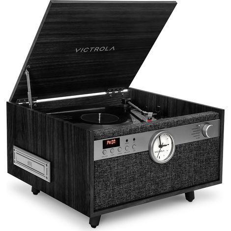 Victrola Tocadiscos Century con reloj Negro (1/5)