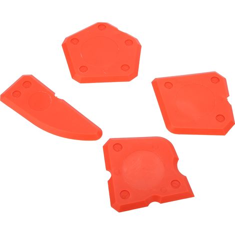 4-teiliges Fugenwerkzeugset mit Silikon-Glas-Zementspachtel für Dichtungen, Fugenmörtel und abschließende Versiegelung (rot) (1/5)
