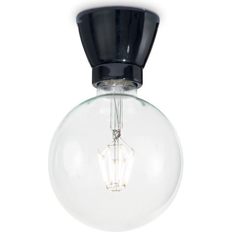 Luminaire semi-encastré décoratif noir, E27 (1/2)