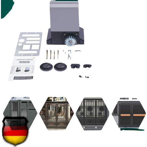 Ouvre-porte coulissant, télécommande, performance robuste, Noir Gris (1/5)