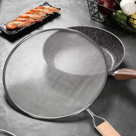 Ecran Anti-éclaboussure - Passoire À Huile En Acier Inoxydable - Pour Friture Et Sautés - Diamètre 29 cm - 1 Pièce (1/3)