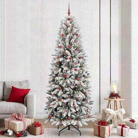 Künstlicher Weihnachtsbaum mit 300 LEDs mit Ständer Weiß 240 cm (1/5)
