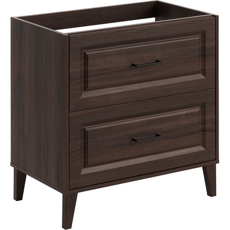 Waschtischunterschrank 80cm Moka mit 2 Schubladen, Holzoptik (1/5)