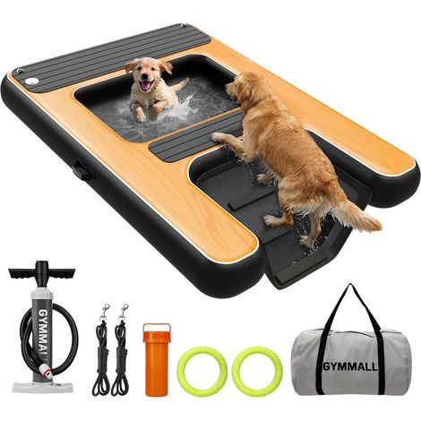 Inflatable Water Ramp for Dogs 170 x 120 cm, Inflatable Platform and Ramp 2 in 1, Suitable for Dogs up to 150 kg, Ideal for Pools, Boats and Pontoons (1/5)