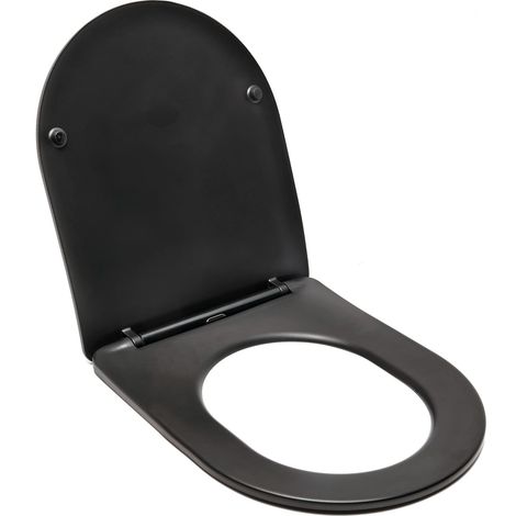 Swiss Aqua Technologies – Siège de toilette arrondi noir – SATINFPBKM – ABS avec mécanisme softclose – Confort et sécurité pour abattant adulte
