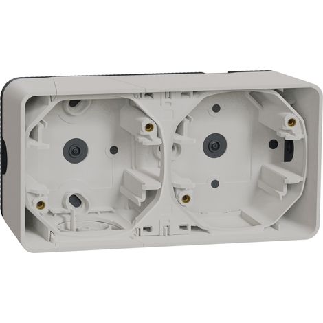 Boîte 2 postes - Horizontale - Saillie - IP55 - IK08 - Blanc - Mureva Styl - MUR39914 - Schneider