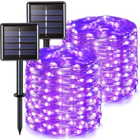 Guirlande Lumineuse Solaire - 200 LED - 66 Pieds - 8 Modes - Étanche - Pour Jardin Arbre Terrasse Mariage - Lot de 2 (1/5)