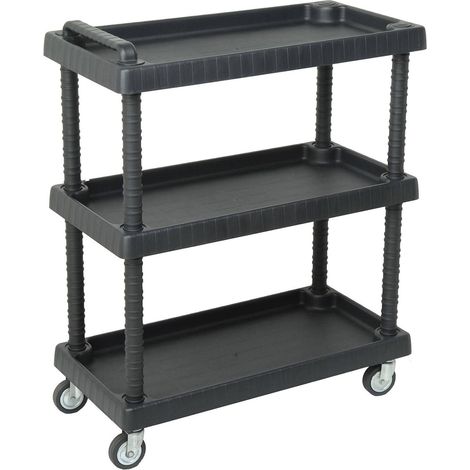 Dmora Trolley de polipropileno de 3-shape con multiusos con ruedas, estante de ruedas, 100% Made in Italy, 76x16h38 cm, color antracita, con embalaje reforzado