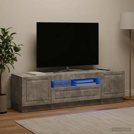 vidaXL Mueble de TV LED Gris Hormigón Madera de ingeniería (1/5)