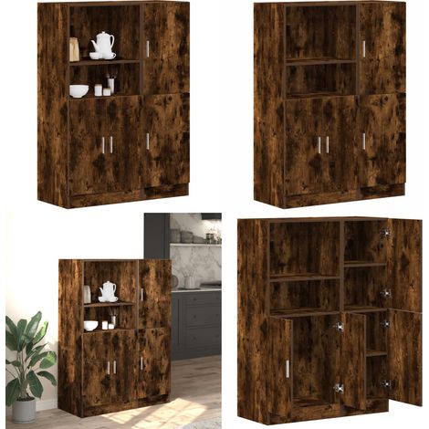 vidaXL 2-tlg. Küchenschrank-Set Räuchereiche Holzwerkstoff (1/5)