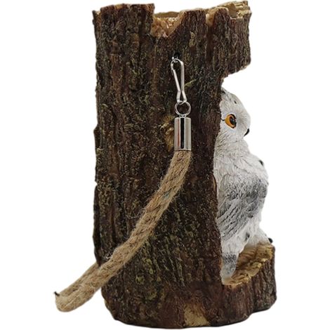 Lampe solaire d'extérieur hibou renard dans une souche, lampe de jardin LED étanche, éclairage décoratif pour patio, jardin, allée, terrasse. (1/5)