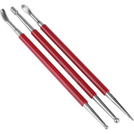 3PCS Cuir Presse Rub Outils Outils De Modélisation En Cuir Outils D'artisanat Cuillère Outils de gravure sur cuir (1/5)
