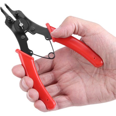Multifunktions-Sprengringzangen-Set 4-in-1, Profi-Handset, Rot – Hochwertiges Carbon/3 austauschbare Spitzen (1/5)