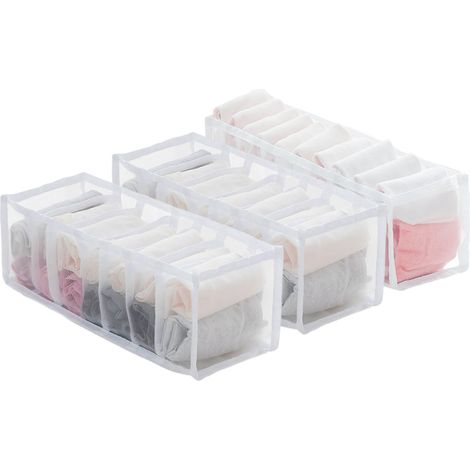 3 Pièces Organisateur de Tiroir Pliable,Rangement Tiroir pour Chaussettes,Rangement Sous Vetement,pour Chaussettes,Sous-Vêtements,Vêtements de Bébé,Cravates (1/5)
