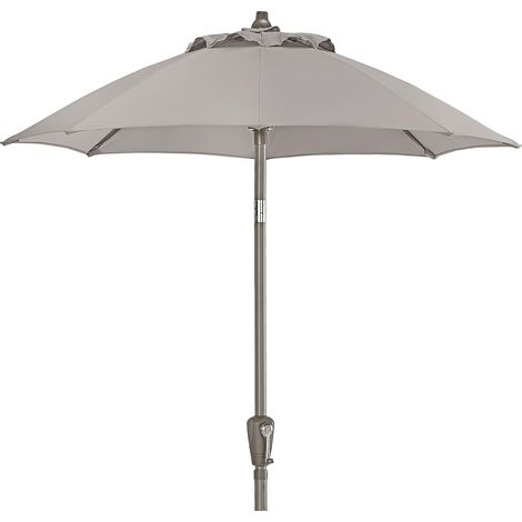 Dehner Vido Ombrellone Ø 150 cm, altezza 223 cm, in alluminio e poliestere, grigio talpa (1/5)
