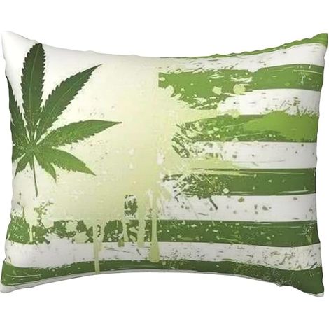 Housse de coussin décorative avec imprimé feuilles de pot d'herbe 40,6 x 50,8 cm (1/5)