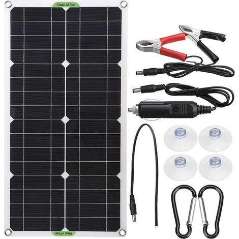 Kit Panneau solaire portable 18V 250W - Chargeur USB double DC avec controleur solaire 100A 550 x 290 x 30mm