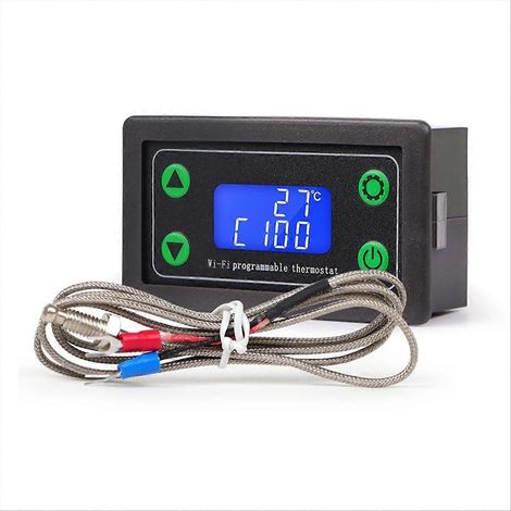 Tuya WIFI programmierbarer digitaler Thermostat für die Hochtemperaturregelung, intelligenter digitaler Regler, kompatibel mit Heizung und Klimaanlage, präziser Sensor, LED-Anzeige, für den privaten u (1/5)