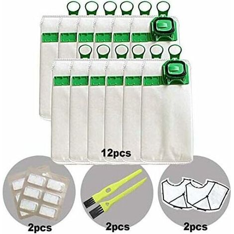 12 sacchetti per aspirapolvere Vorwerk Kobold VK140 VK150, filtri motore ad alte prestazioni, profumatori e spazzole inclusi, kit di manutenzione completo per casa e animali domestici