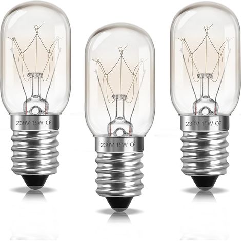 Ampoule E14 pour Lampe de Sel Dimmable, Lampe pour Frigo/Refrigerateu, Machine à Coudre, Micro-ondes, 100LM Blanc Chaud 2700K, T22 Ampoule 300 Degré, Lot de 3 (1/5)