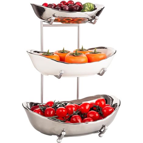 Ensemble de 2 paniers à fruits en métal - Panier en fil de fer noir, style minimaliste moderne - Idéal pour la table de cuisine ou le salon - Rangement durable pour fruits, légumes et en-cas (1/5)