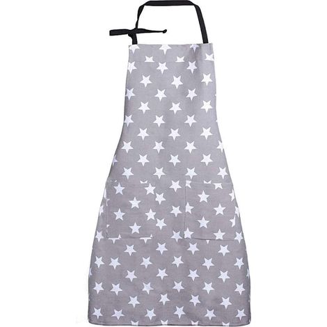Delantal de cocina (gris), delantal de cocina para mujer, delantal ajustable de lino y algodón para cocina familiar, restaurante y barbacoa.
