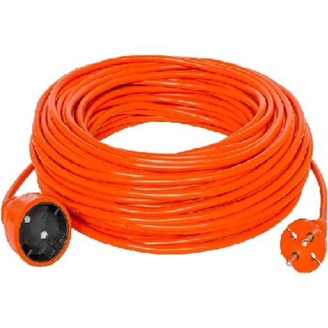 Cable alargador para jardín de 1 toma, 10 m /OMY 2x1/ naranja