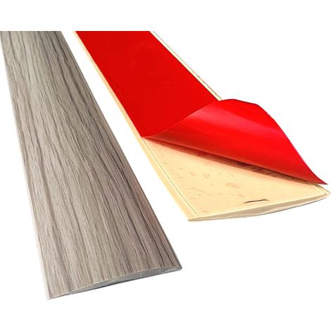 Profilé de transition autocollant - 5 cm - En vinyle - Pour sol - Profilé de transition - Rail de transition - À coller - Pour carrelage, stratifié et parquet - Seuil de porte (chêne gris, 2 m) (1/5)