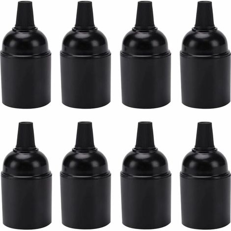 8 piezas E27 Vintage Negro Portalámparas, Portalámparas E27, Tornillo Edison de Baquelita, para Lámpara Colgante de Oficina en Casa (1/5)