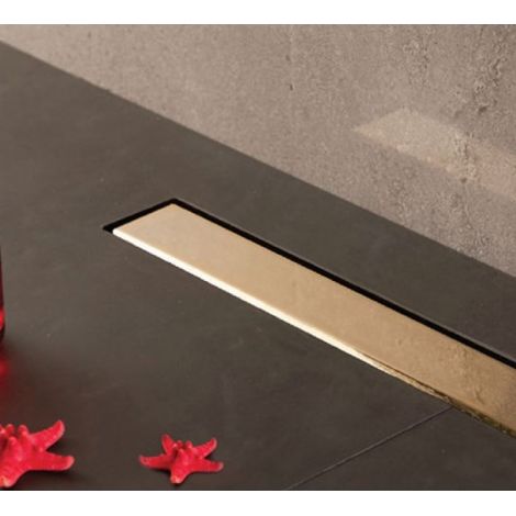 Caniveau de douche sans cadre en or plaqué 24 carats FRAMELESS LINE-30 cm-- (1/5)