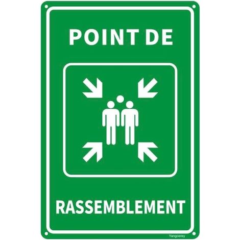 Gathering Point Sign Aluminium Metal Reflective Safety Sign 20 x 30 cm Waterproof with Pre-Drilled Holes (1/4)