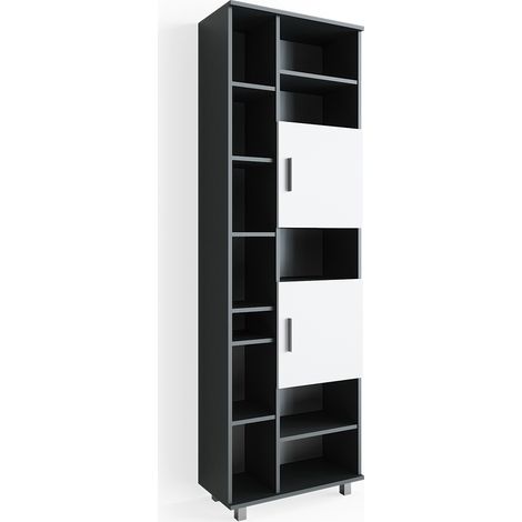 Badschrank Ilias, Anthrazit/Weiß, 60 x 190 cm, Vicco (1/5)
