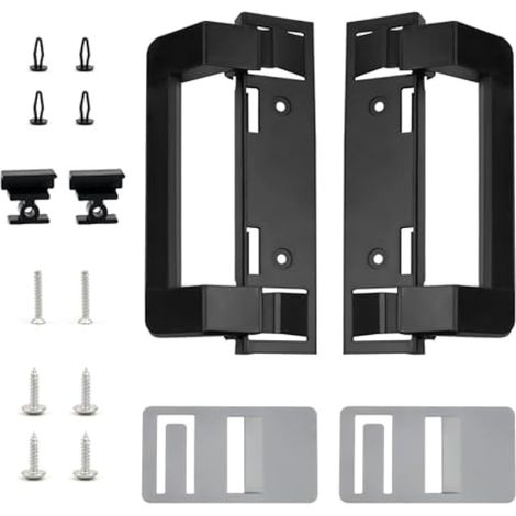 Lot de 2 poignées de porte de réfrigérateur avec carte d'aération et vis pour 3316882900 S, Std Dr Loquet Combo – 6/8 Amii DM2672, DM2682, DM2872, DM2882 – Plastique ABS noir (1/5)