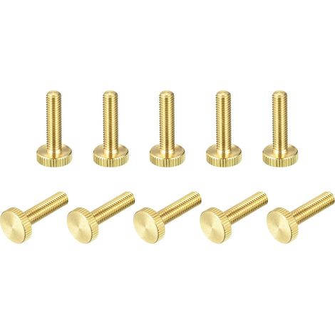 10 pièces Rändelschrauben M6x25mm Flache Messing Bolzen Griffknöpfe Befestigung für PC Elektronisch (1/5)