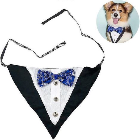 Collar formal de esmoquin para perros para bodas con pañuelo (1/5)