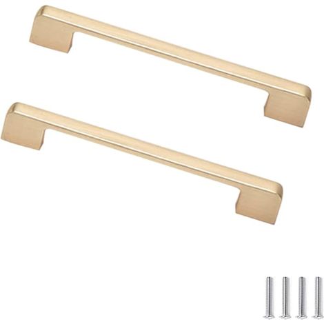2 pièces Poignee de Meuble Poignée de Cuisine Poignee de Porte Commode Penderie Armoires Poignées de Tiroir Boutons de Portes 128 mm (1/5)