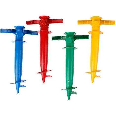1 parasol de plage réglable avec support de pêche, ancrage au sol et base en fourche. (1/5)